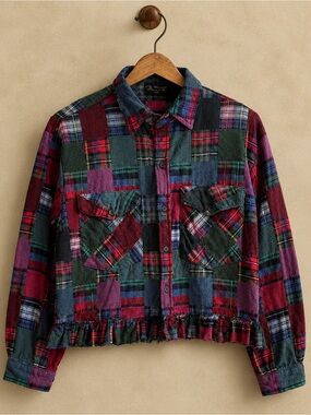 Plaid Patchwork Flannel Shacket Vermont Flannel Company Small